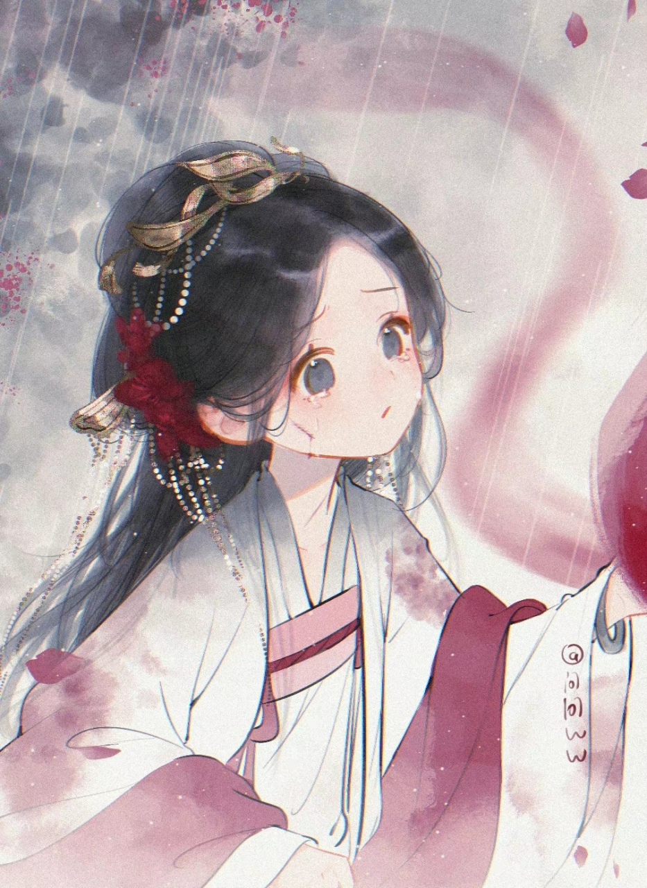 温柔古风少女头像  画师:问问ww