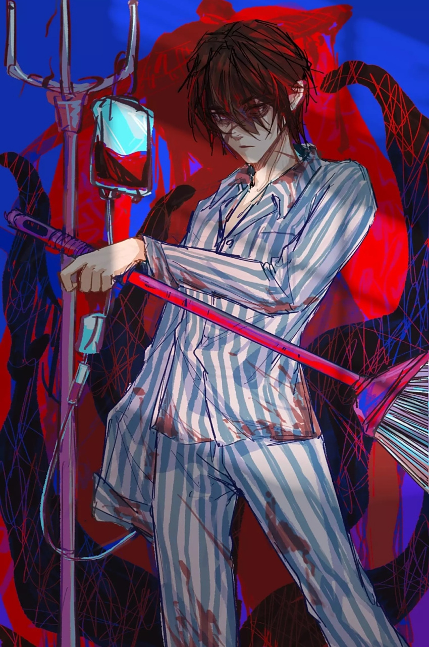 病号服扫帚战神 ——知名扫帚武术表演艺术家李🔥旺先生  画师:神奇