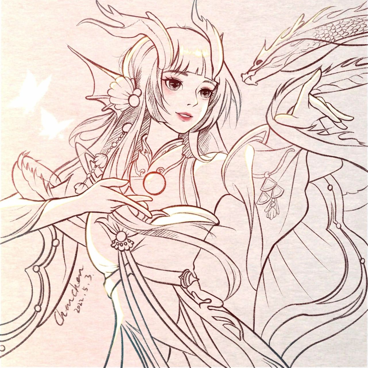 手绘王者荣耀人物. 画师:果粒晨儿