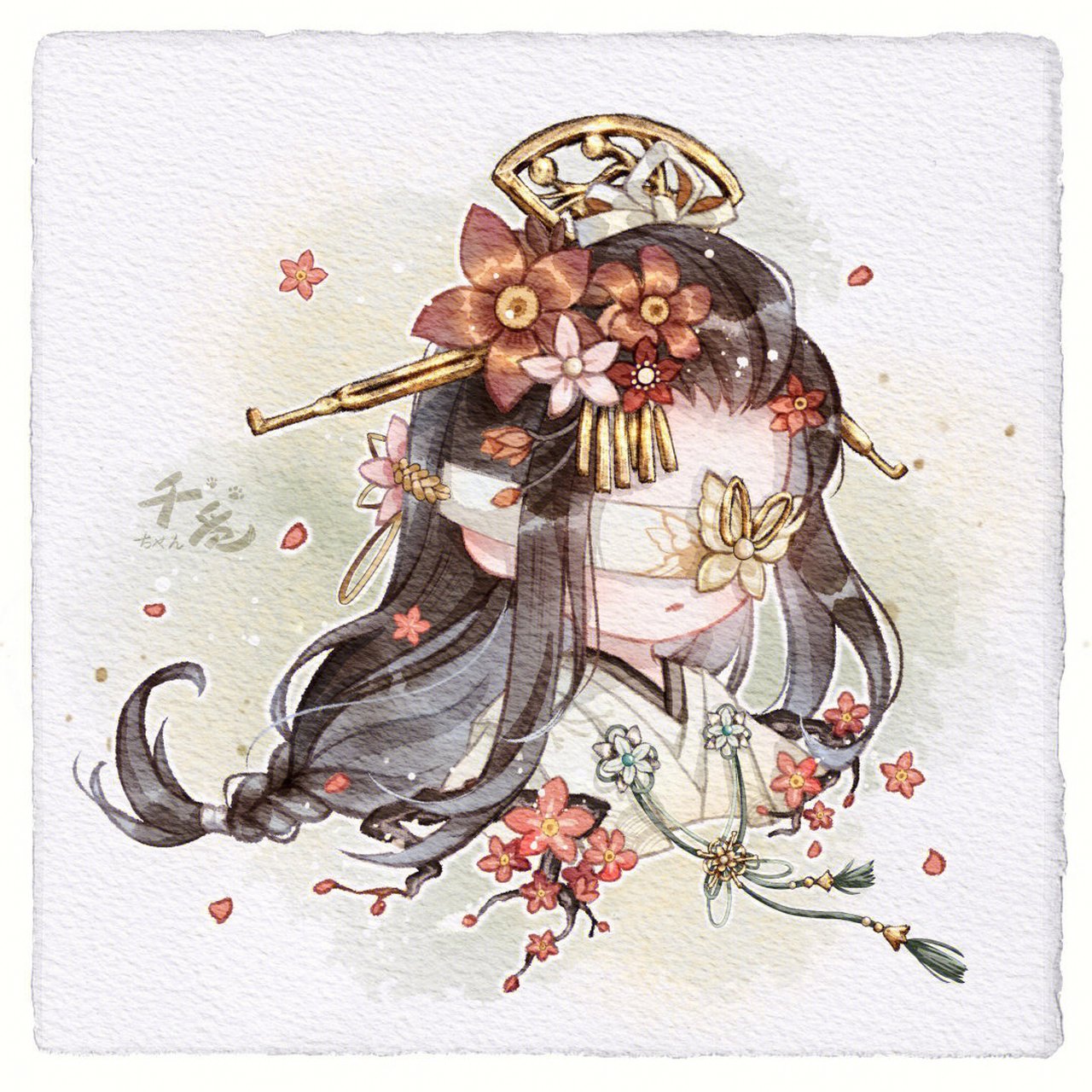 q版阴阳师|晴明和他的女式神们  画师:千觅ちゃん