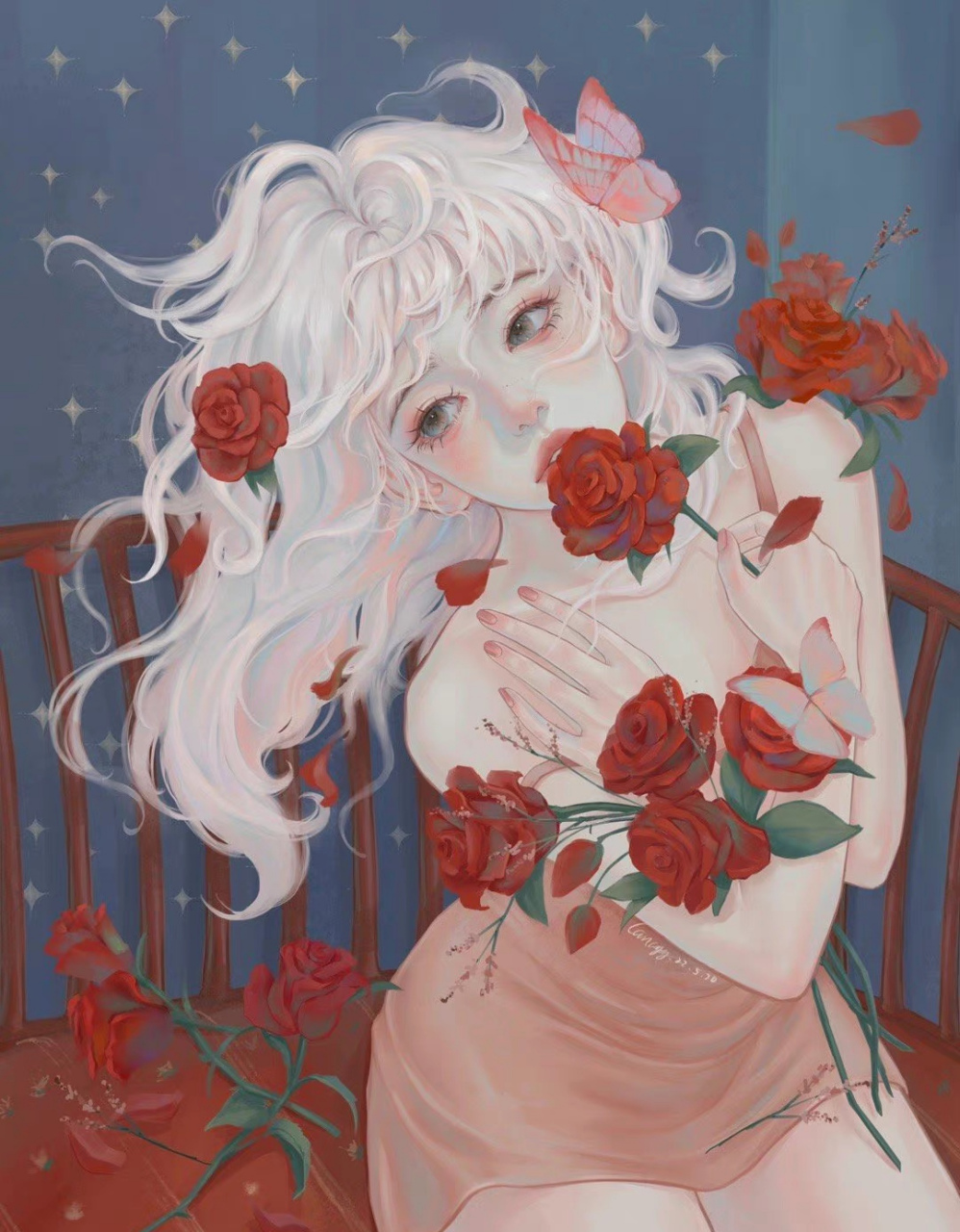 玫瑰少女,画师:万万岁lancyy