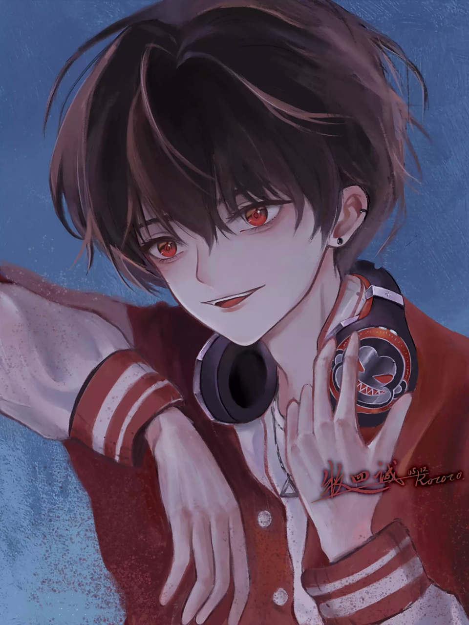 黑发红瞳美少年!  画师:ds洛可可