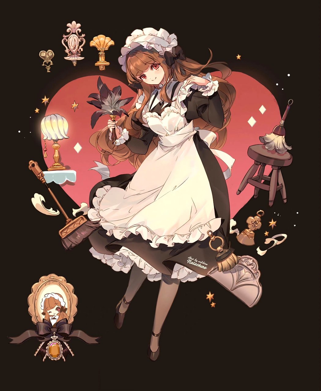 女仆装二次元少女☕  画师:welchino