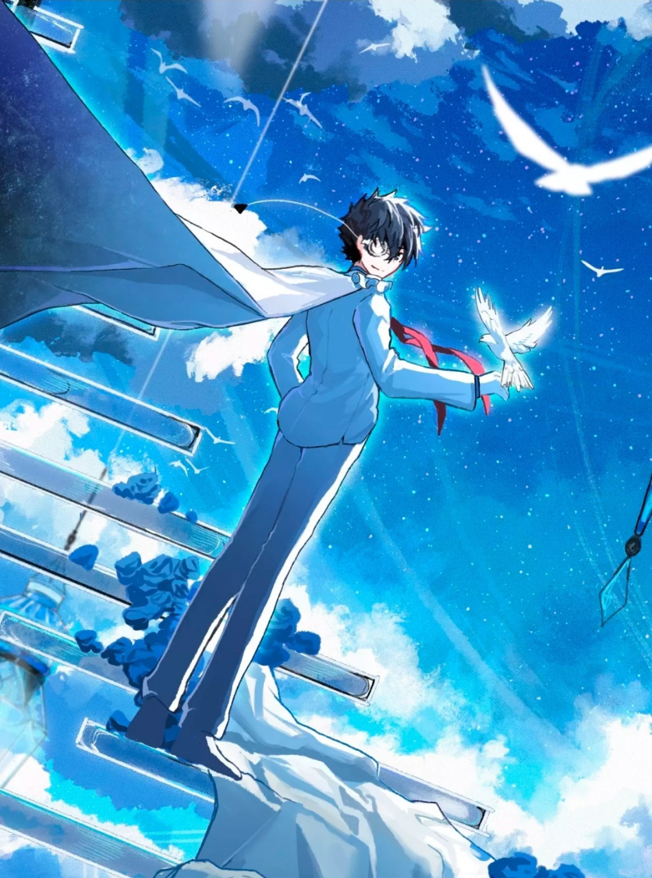 蔚蓝晴空下交错的两人  画师:受兔avatra