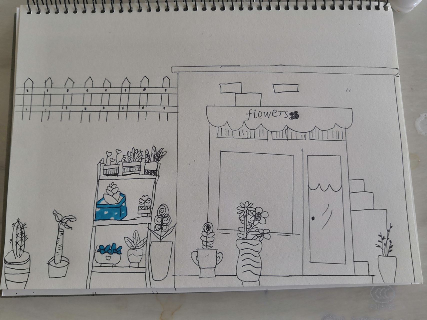 花店布置简笔画