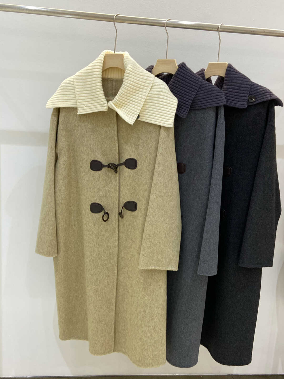 中长款时尚百搭羊毛外套(羊毛100%)  s码:衣长111  肩宽42  胸围125