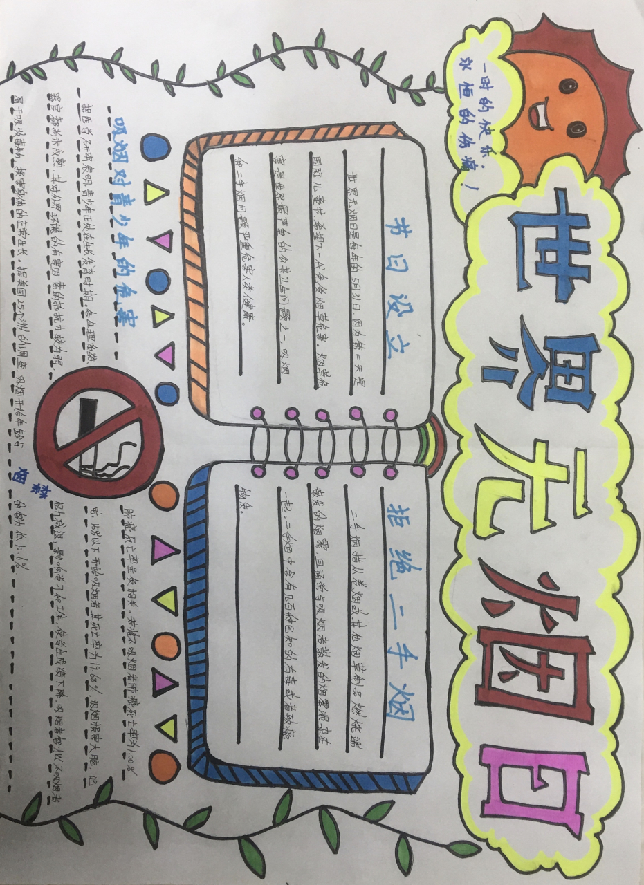 《世界无烟日》手抄报