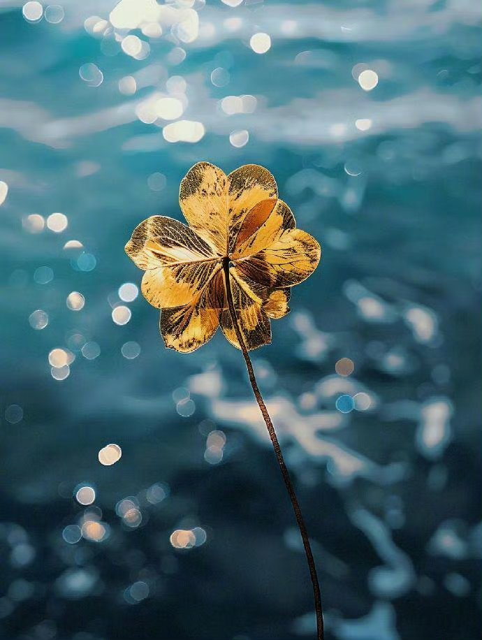 金色幸运草,祝你好运来!