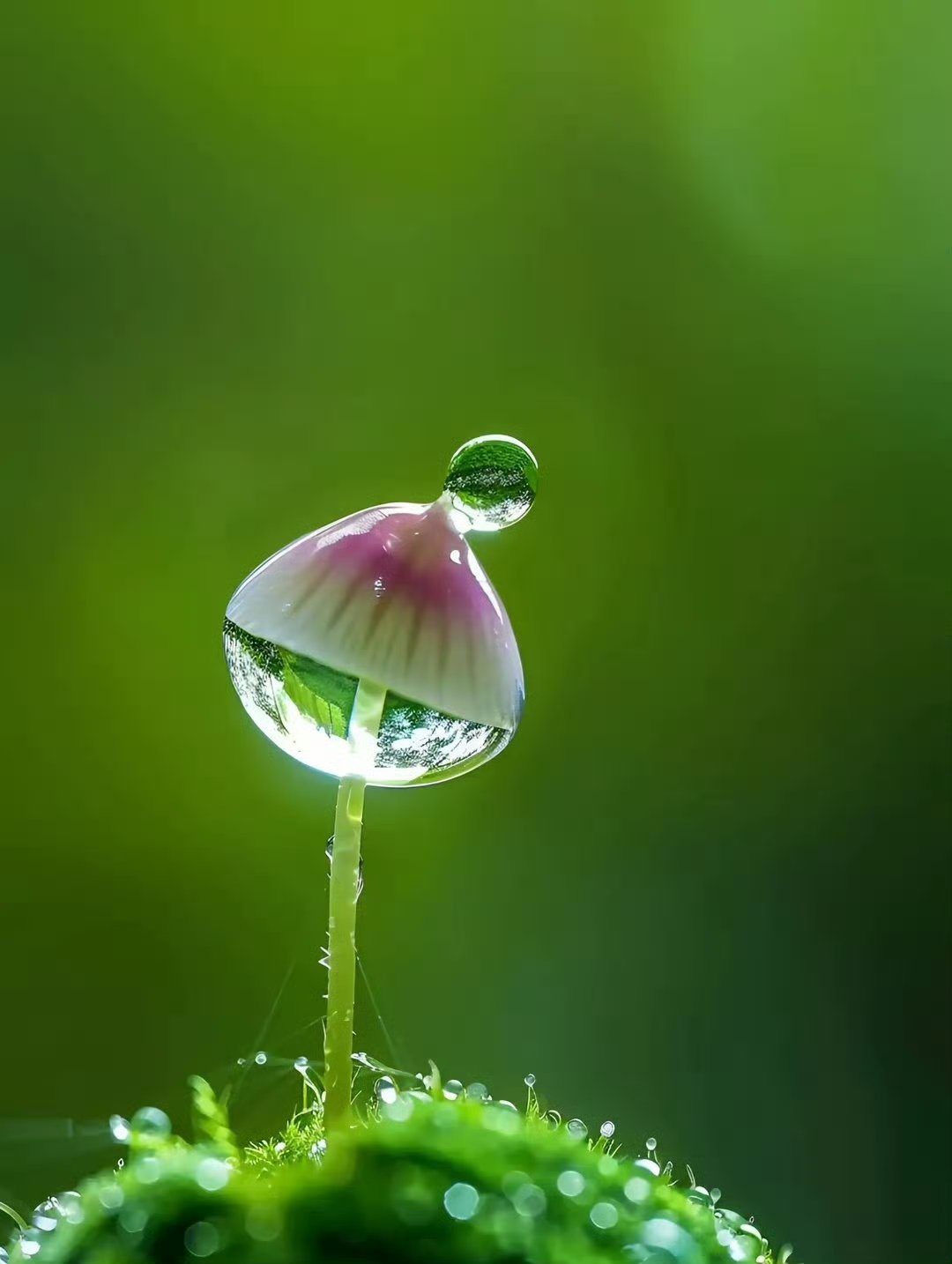 春天嫩芽图片 露珠图片