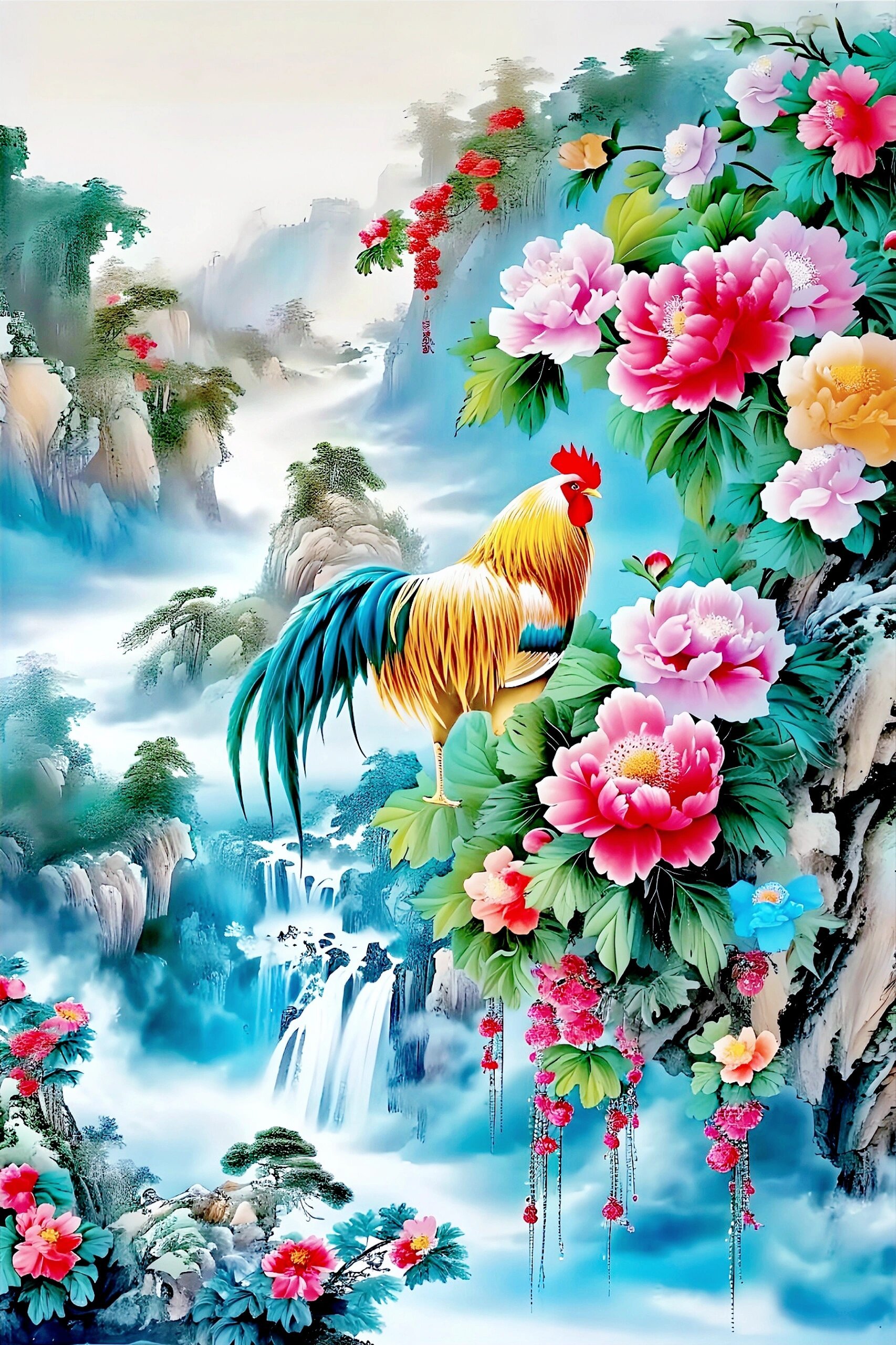 鸡鸣富贵,金鸡报晓,祝您事业蒸蒸日上,财源广进.#传统文化