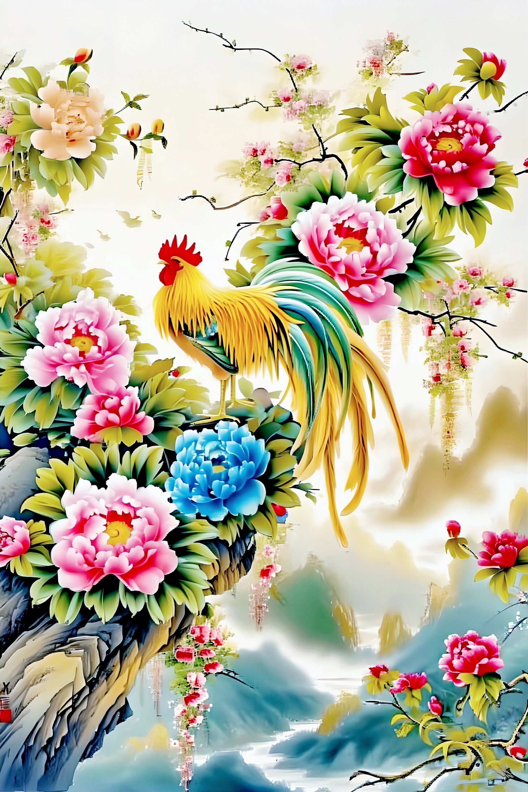 鸡鸣富贵,金鸡报晓,祝您事业蒸蒸日上,财源广进.#传统文化