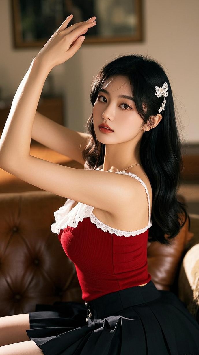 捕捉心动瞬间,展现青春活力,红与黑的经典搭配,优雅与俏皮的完美融合