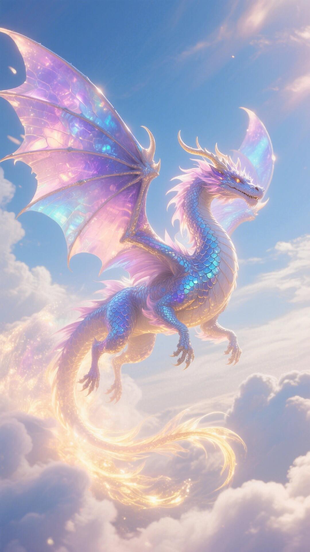 天空中捕捉到梦幻色彩的神兽