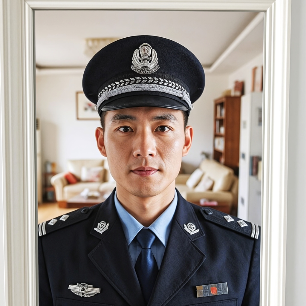 从小就觉得爸爸像超人,制服一穿就能拯救世界