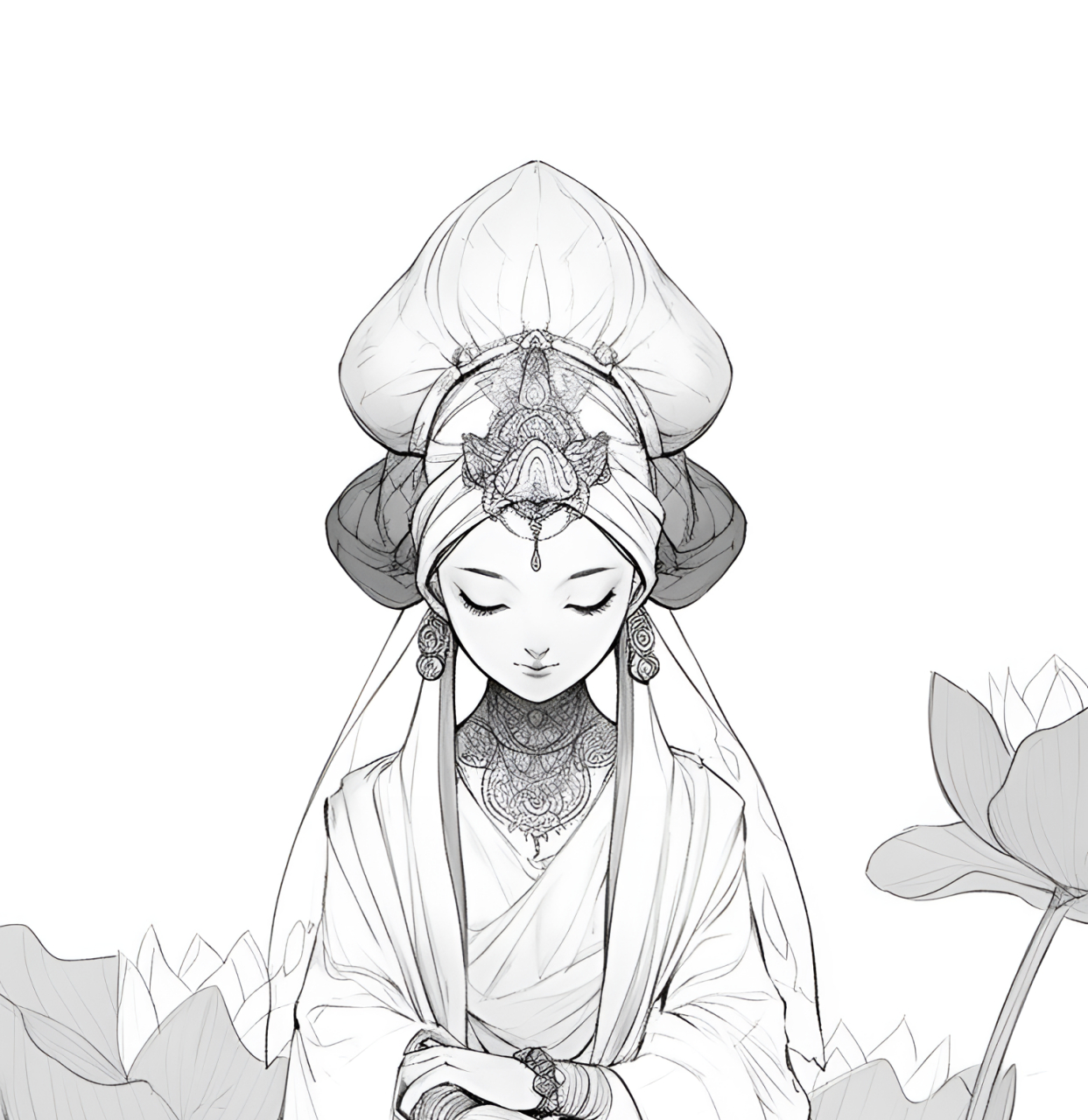 【莲花物语】青粉雅黛.#ai共创计划# #插画# #ai绘画# #绘画