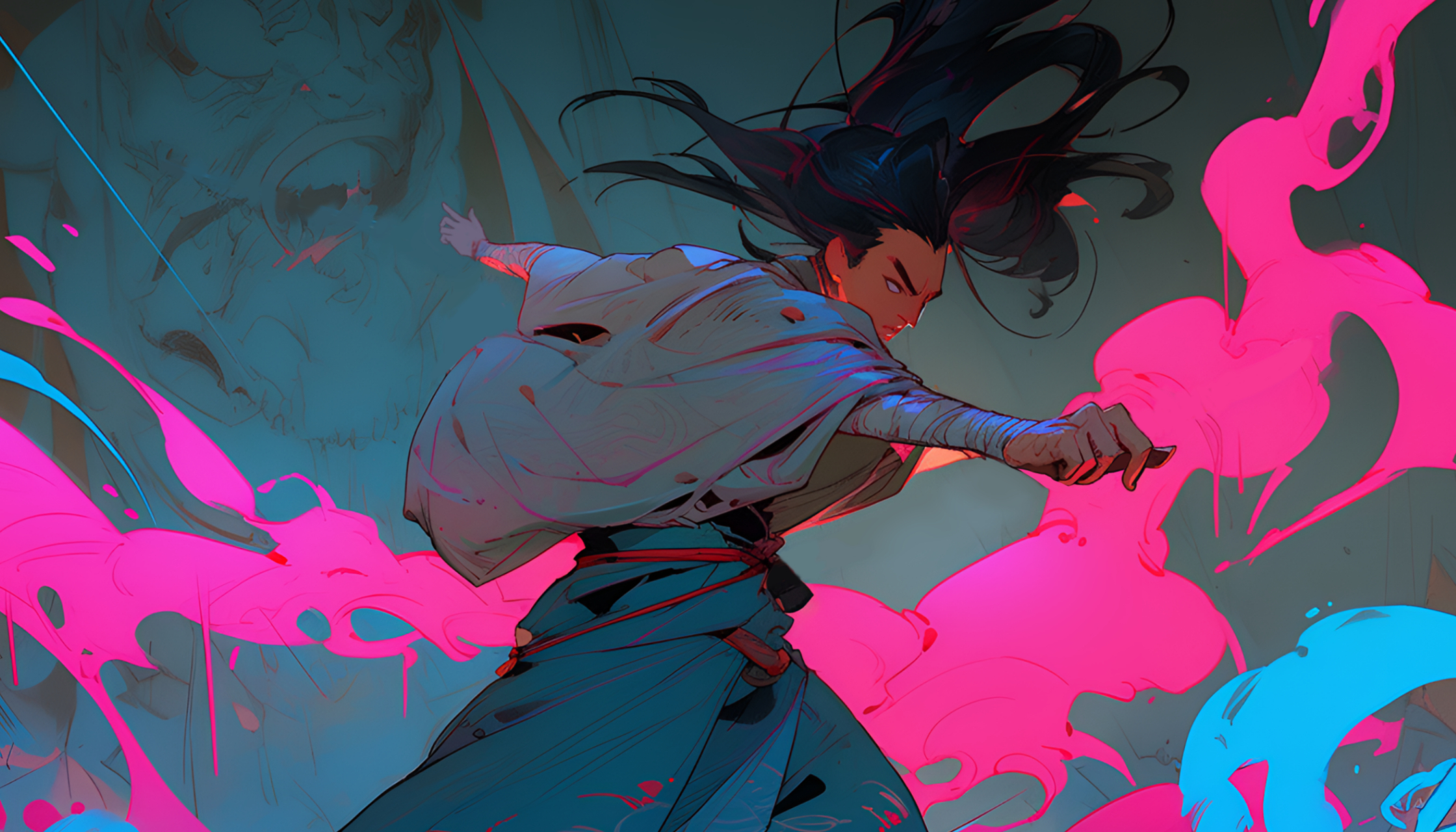 【侠之姿态】 #ai共创计划# #ai绘画# #插画# #武侠