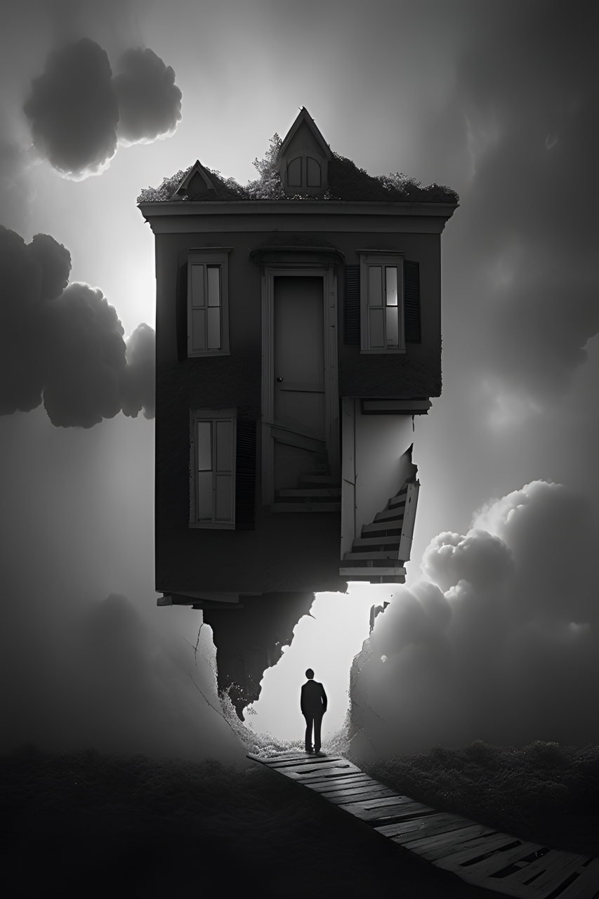 系列:【黑白压抑】#ai共创计划# #ai绘画# #插画# #midjourney