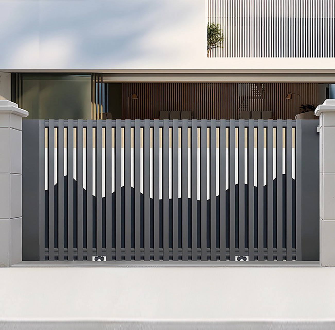 铝艺庭院别墅自动平移门