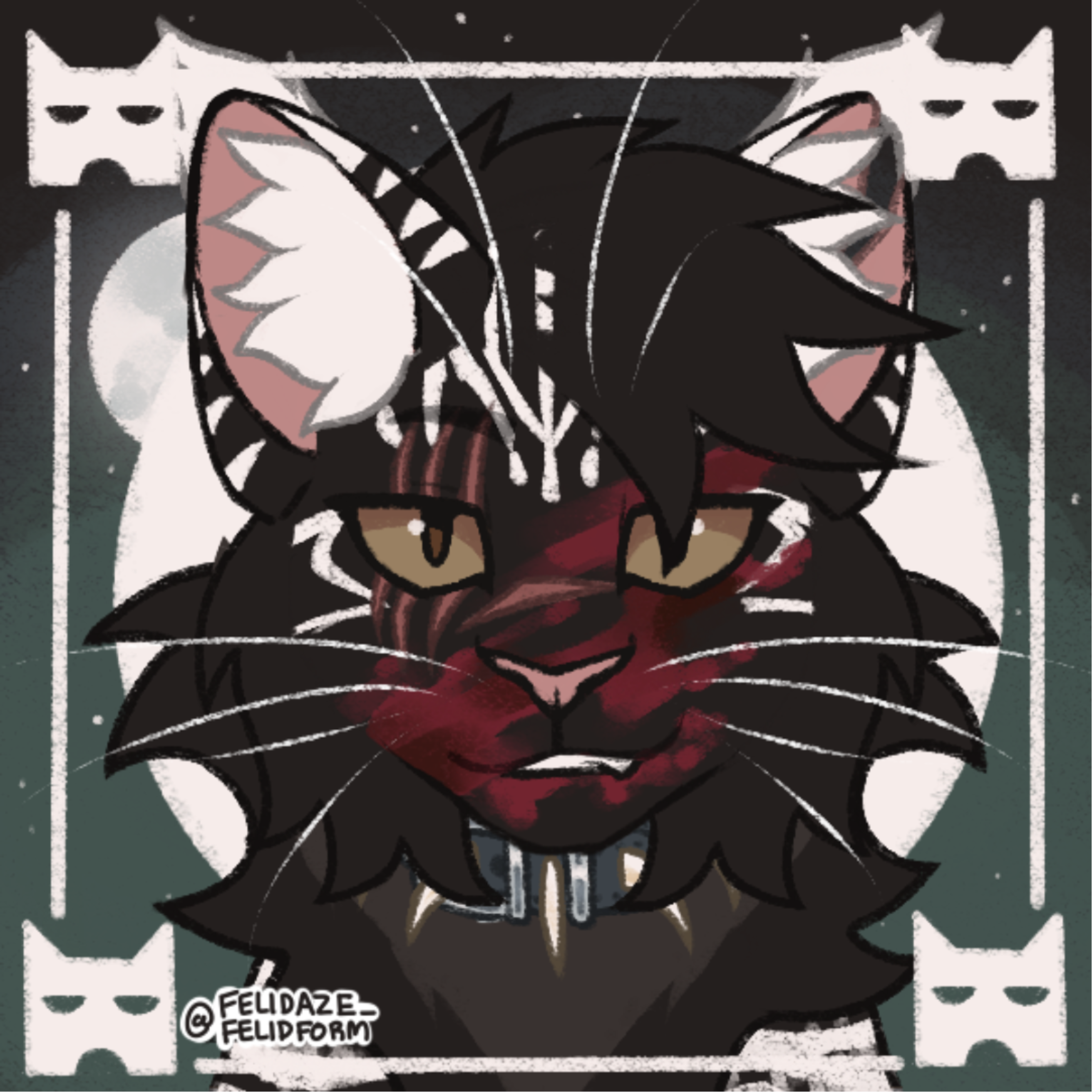 猫武士自设(改版) 按图序为: 戮尾(原名残鸦暴),暗掌,森羽,鸮心(原名