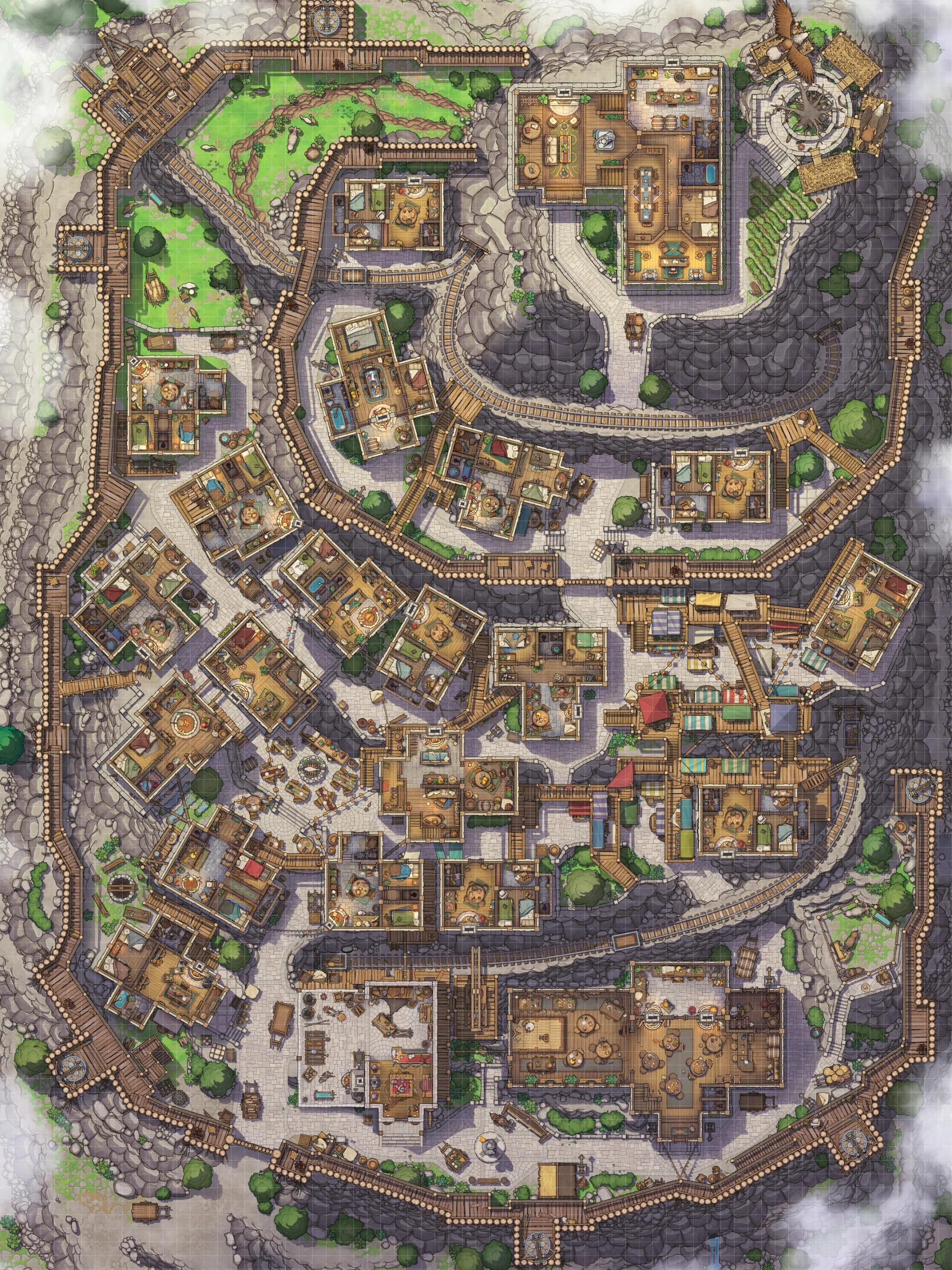 这张地图描绘了 emberhill (恩伯希尔村)及其周围的土地,其中包括作者