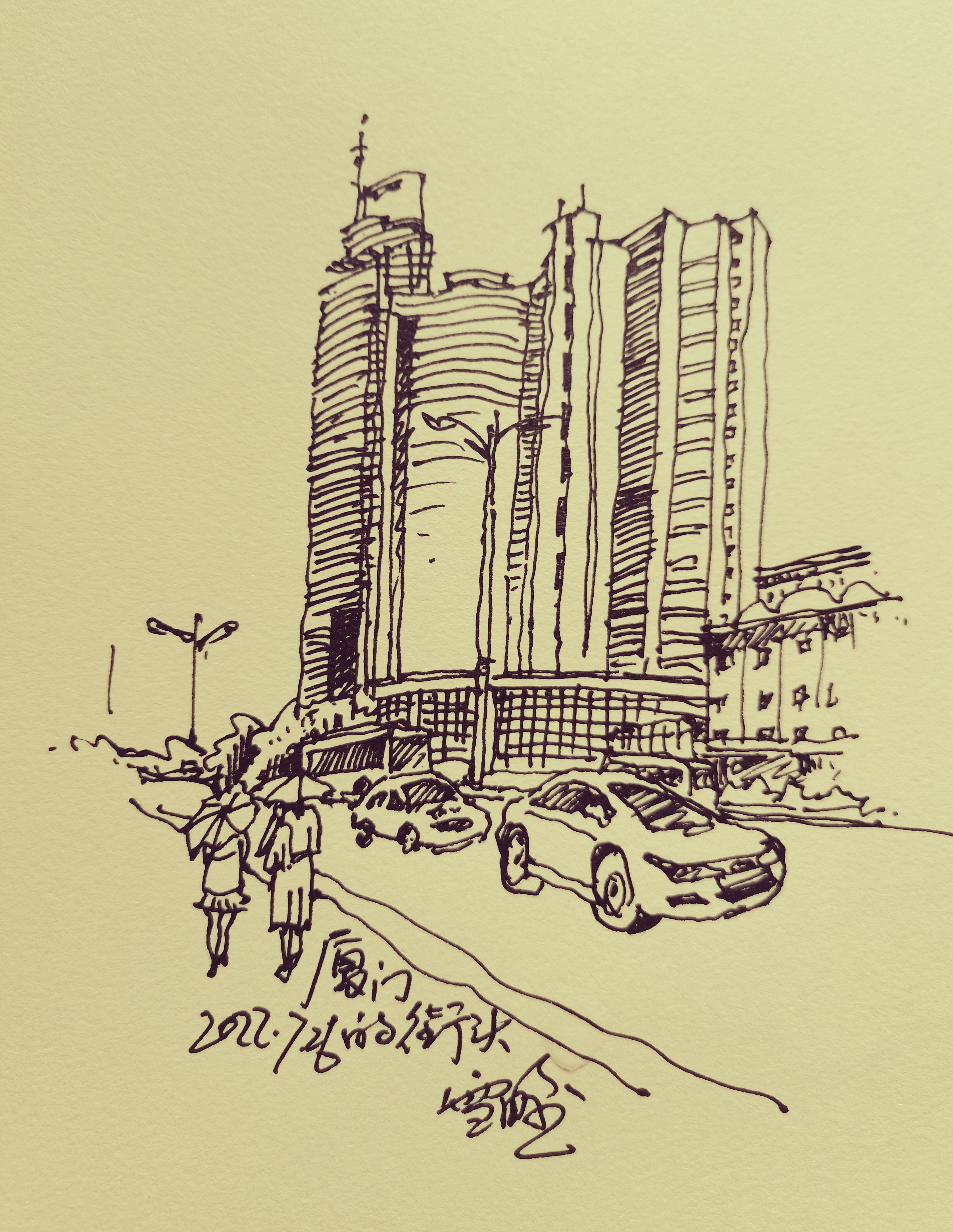 来回的高铁上画了几张画,却也带来了一周的隔离