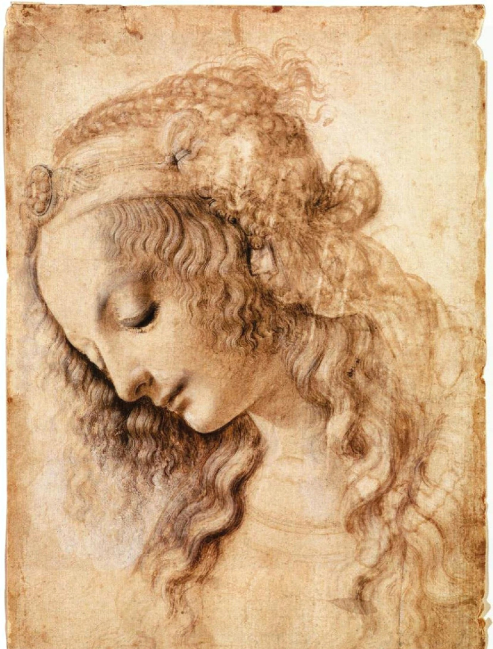 达芬奇作品,难得一见的素描手稿 #绘画# #素描# #美术# #画说