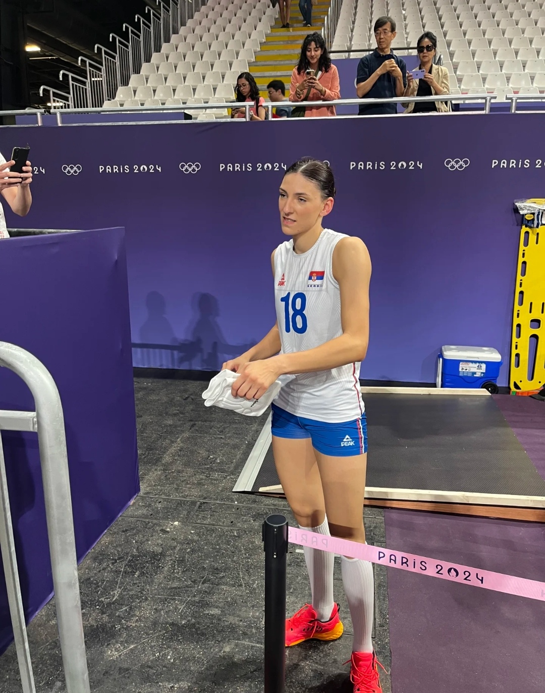 昨天熬夜看了女排的比赛,塞尔维亚女排的18号感觉好厉害.