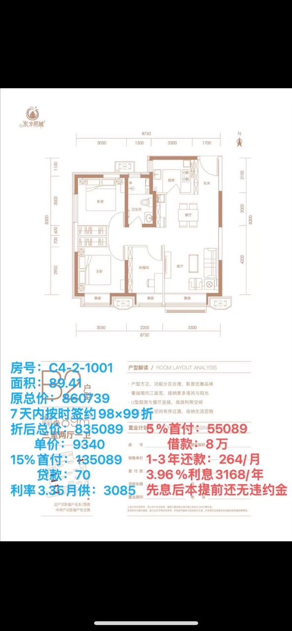 大厂东方丽城首付5 南北通透两居首付3.5万 南北通透三居首付4万!