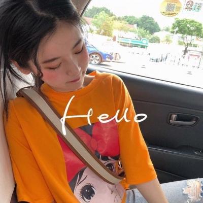 女生 橙色系 真人 头像