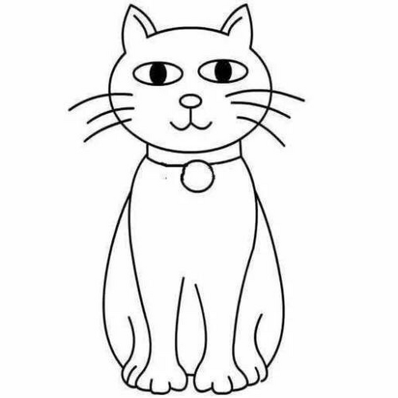 戴铃铛的小猫简笔画