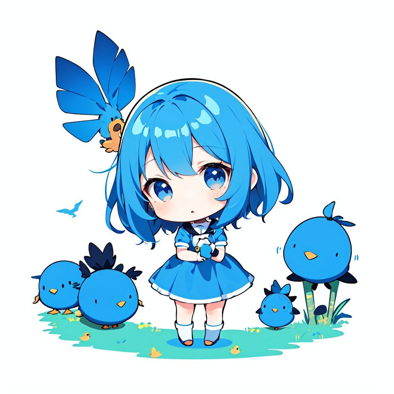 "可爱的小啾啾~小蓝鸟你干嘛~"#动漫# #二次元