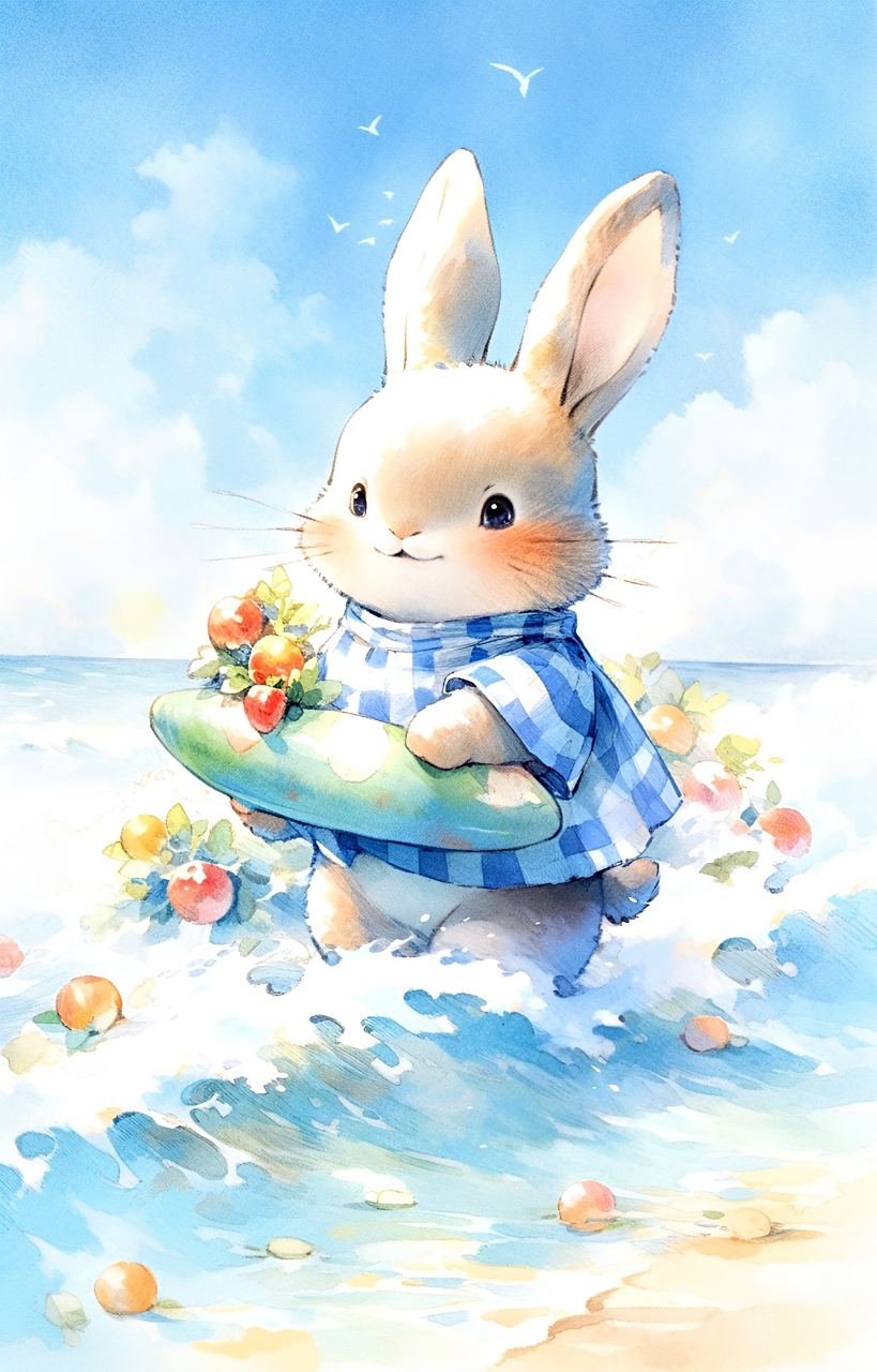 今天是只肉嘟嘟的小兔子,毛茸茸的,好可爱! #二次元# #动漫