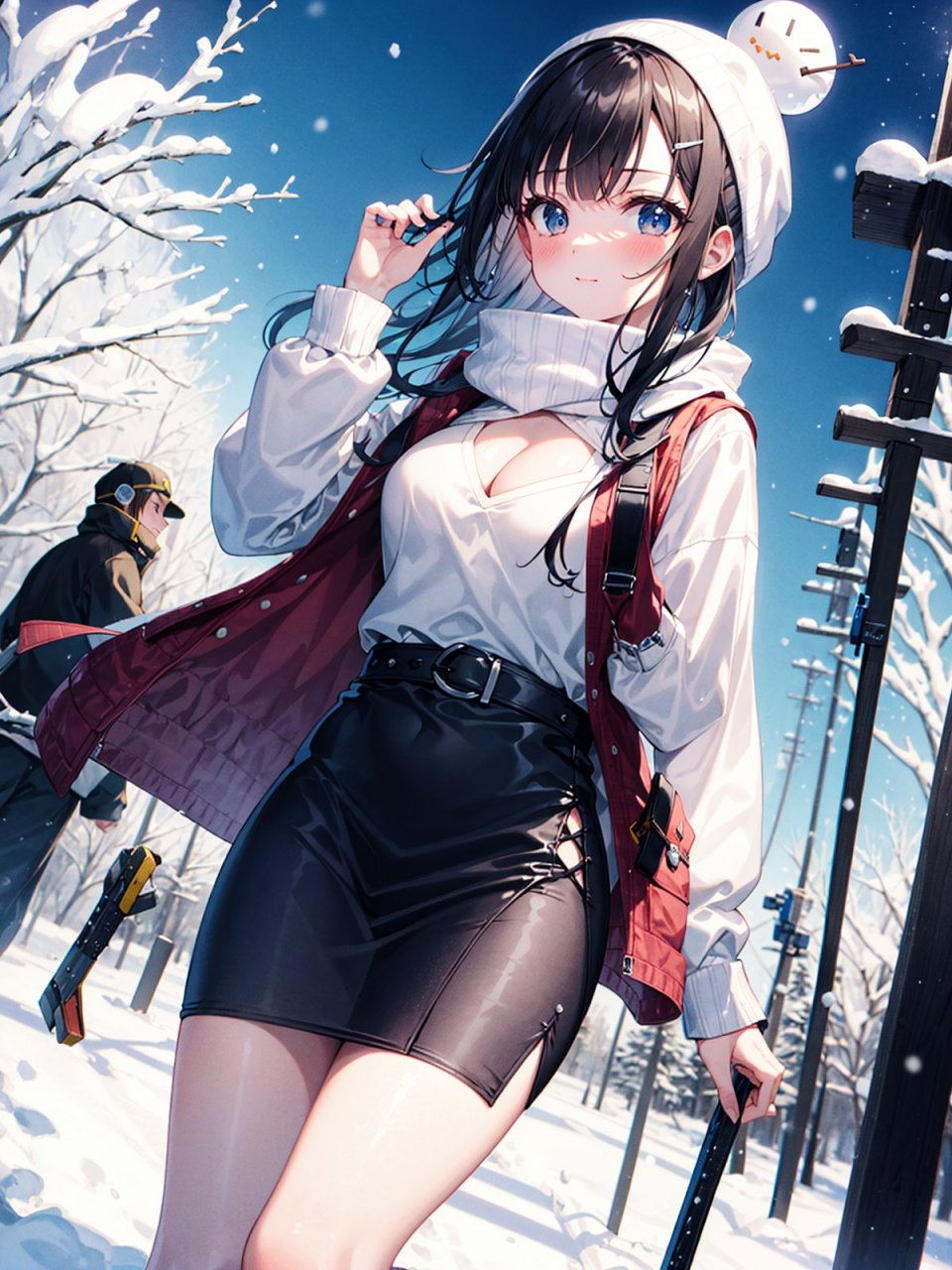 大雪天里热气腾腾的ai包臀裙#二次元#