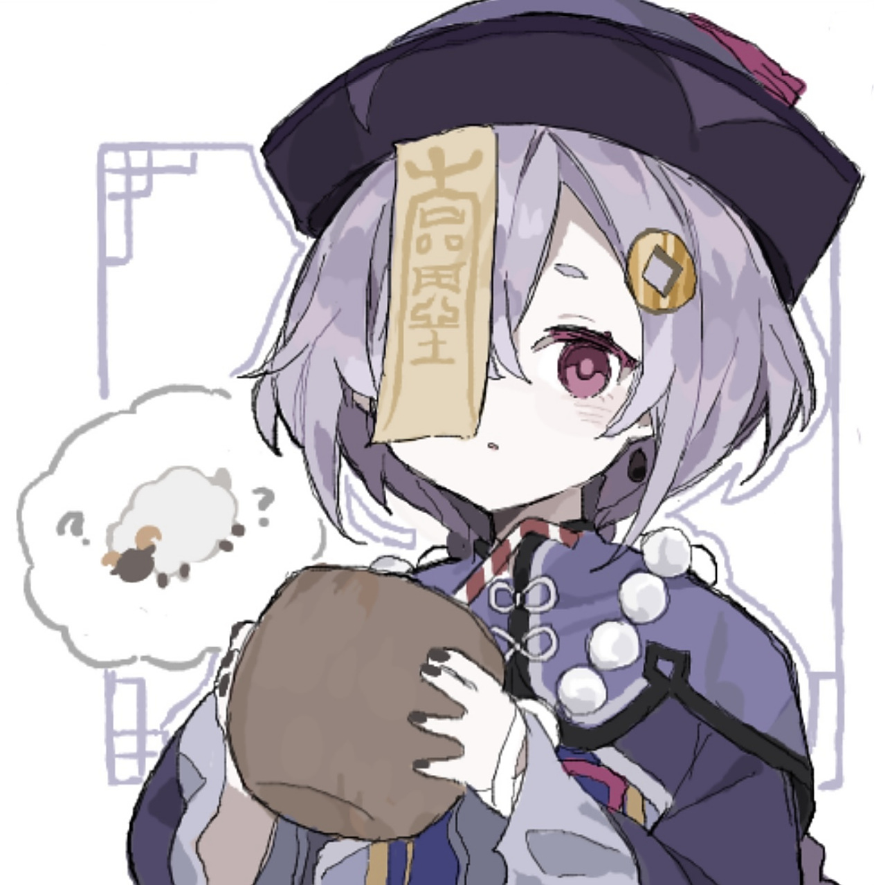 七七:"椰汁…椰羊?唔…请你喝椰汁"#原神#  来自画师sinon