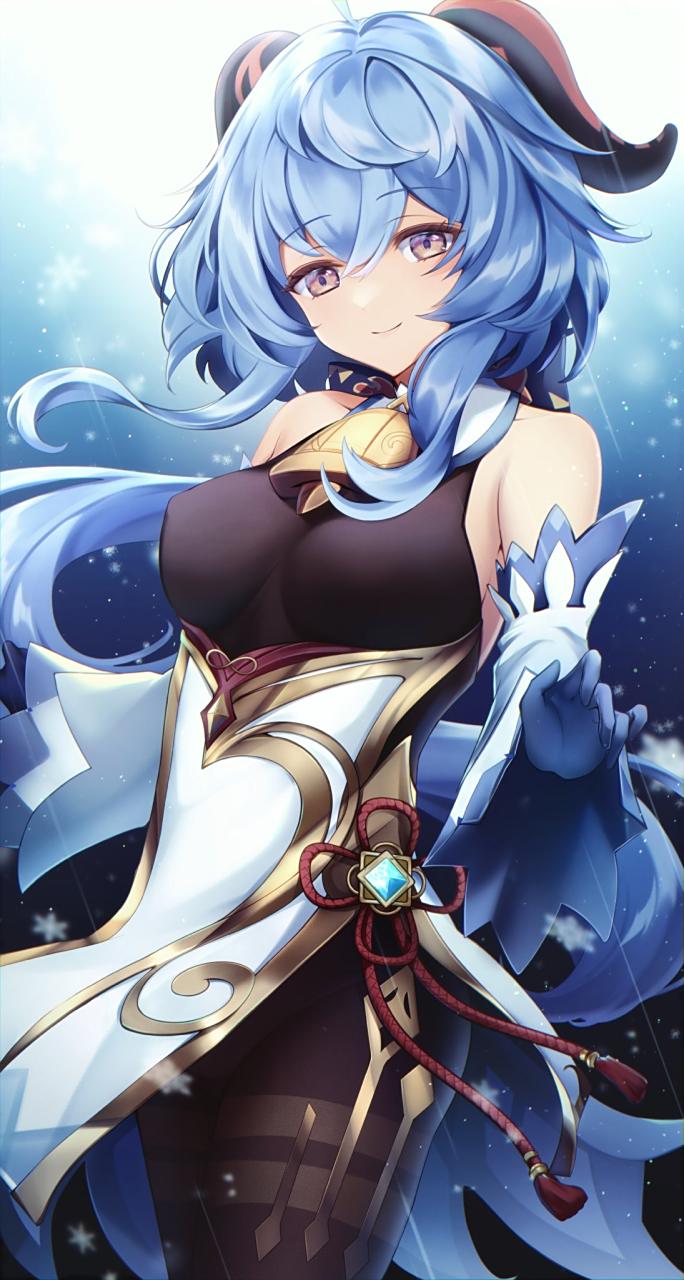 甘雨:"赏烟花,听弦管.图欢笑,转加肠断.更时展丹青,强拈书信频频看.