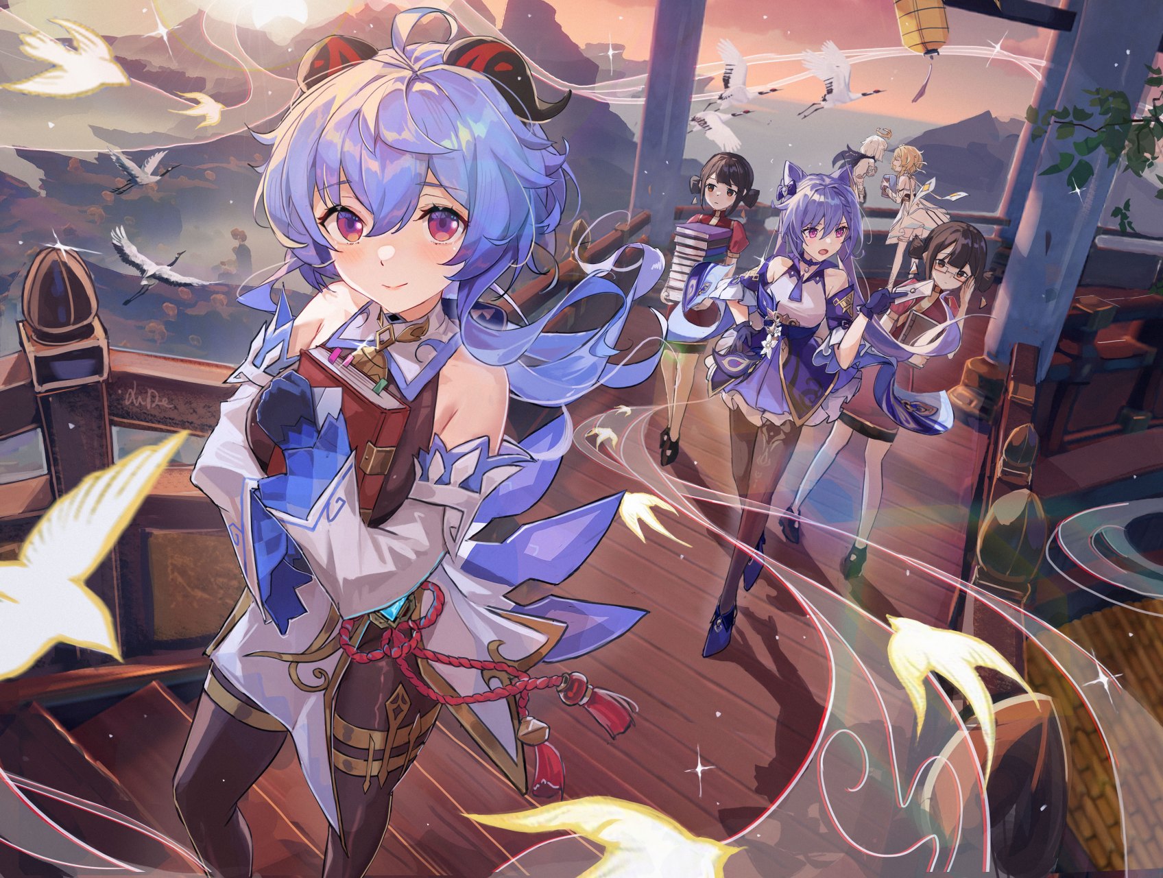 甘雨说,刚刚放学,可以出去和你玩了哟～#原神#  来自画师xude