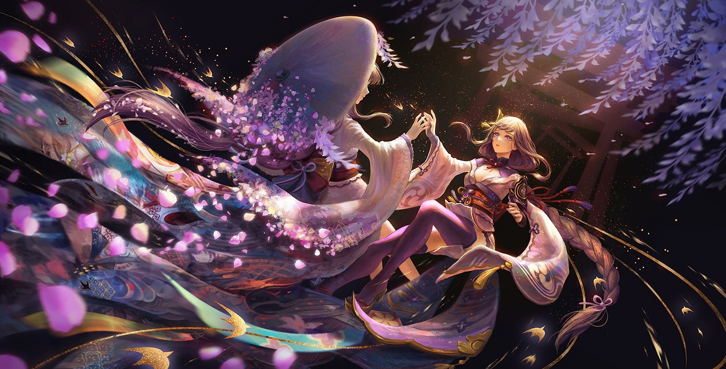 往生堂里胡桃与蝶舞,水神羞涩陪桃花扇 #原神# #二次元# #动漫