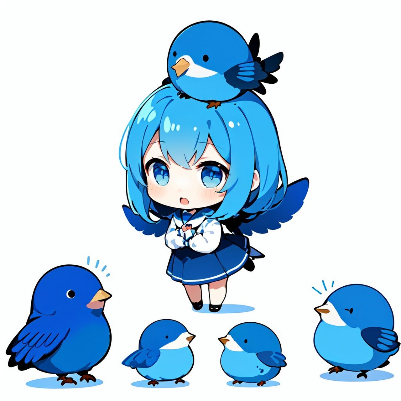 "可爱的小啾啾~小蓝鸟你干嘛~"#动漫# #二次元