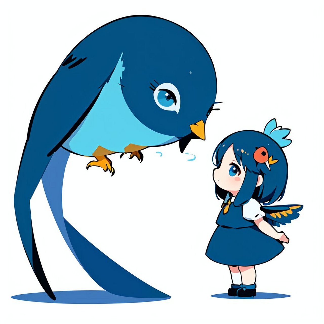 "可爱的小啾啾~小蓝鸟你干嘛~"#动漫# #二次元