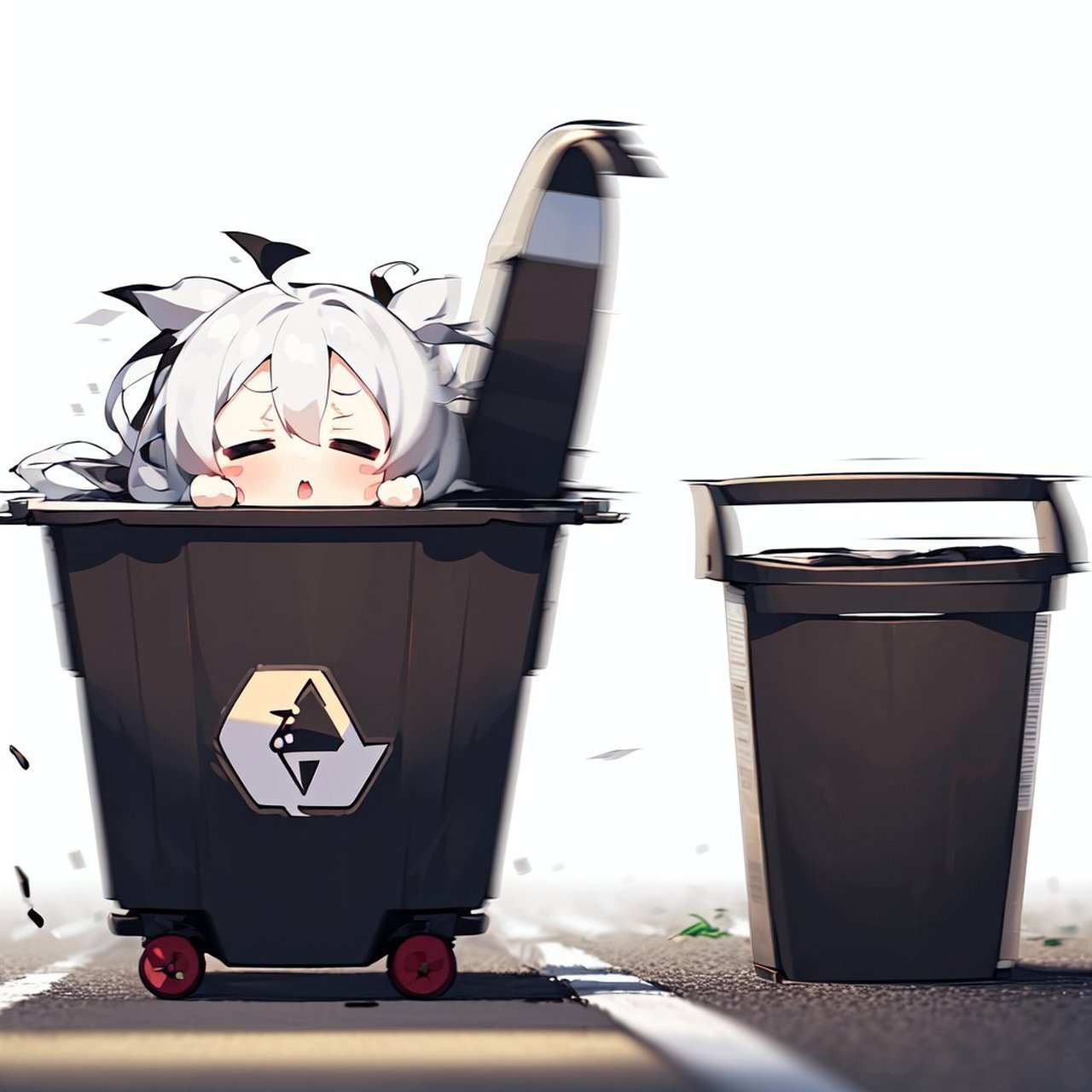 打不过胡桃,被狗狗扔垃圾桶里了[流泪]#动漫