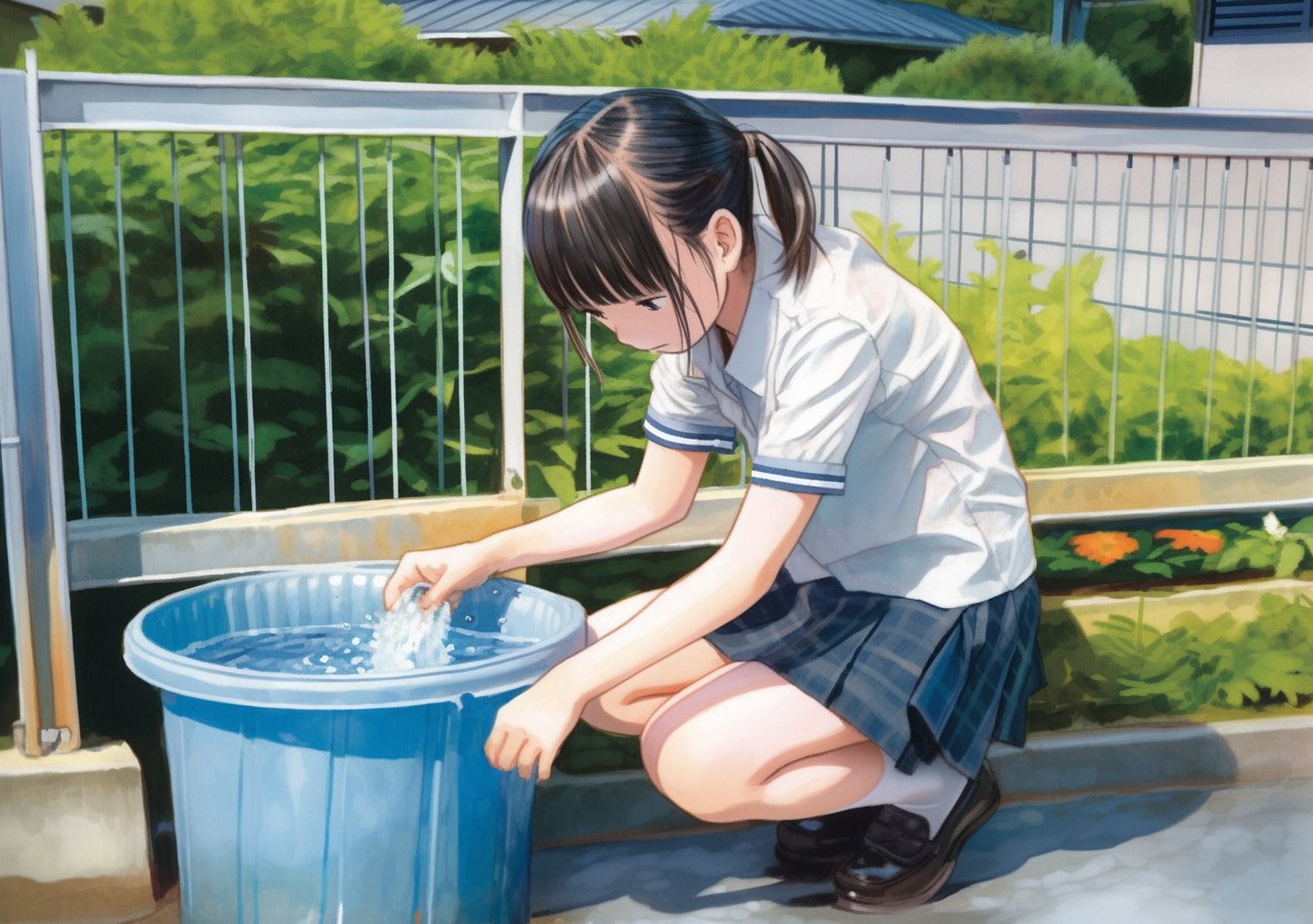 被迫洗马桶的jk少女#二次元# #反差