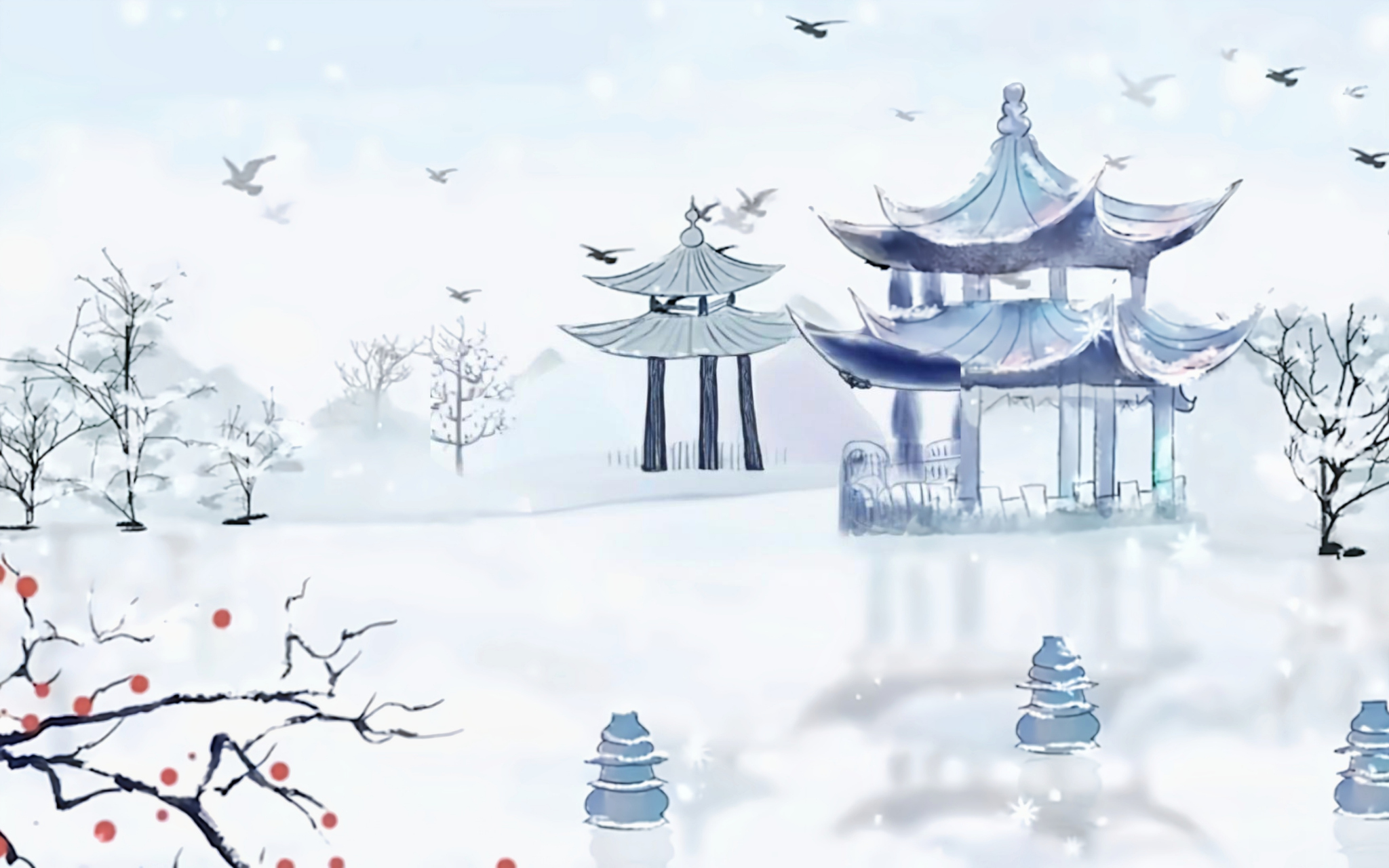 是日更定矣,余拏一小舟,拥毳衣炉火,独往湖心亭看雪.