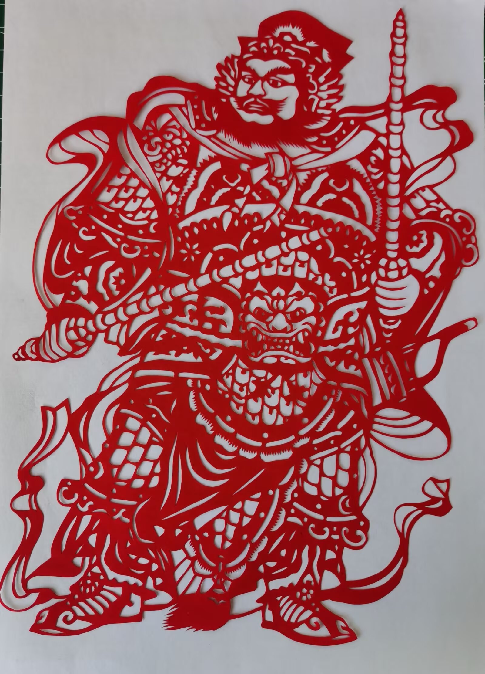 剪纸,非遗剪纸, 尉迟恭,尉迟敬德,门神#热点引擎计划# #动态连更挑战