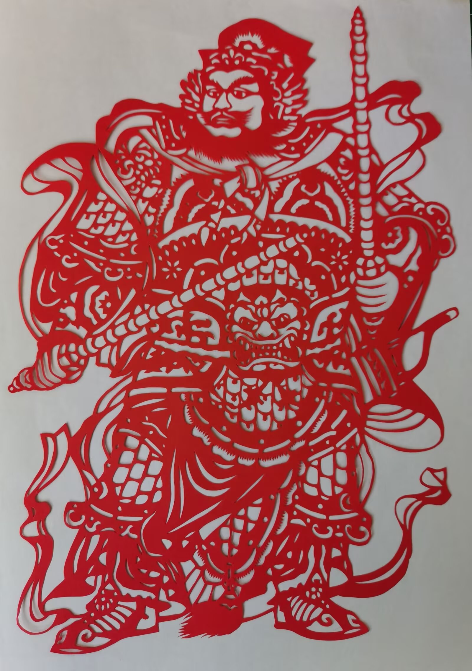 剪纸,非遗剪纸, 尉迟恭,尉迟敬德,门神#热点引擎计划# #动态连更挑战