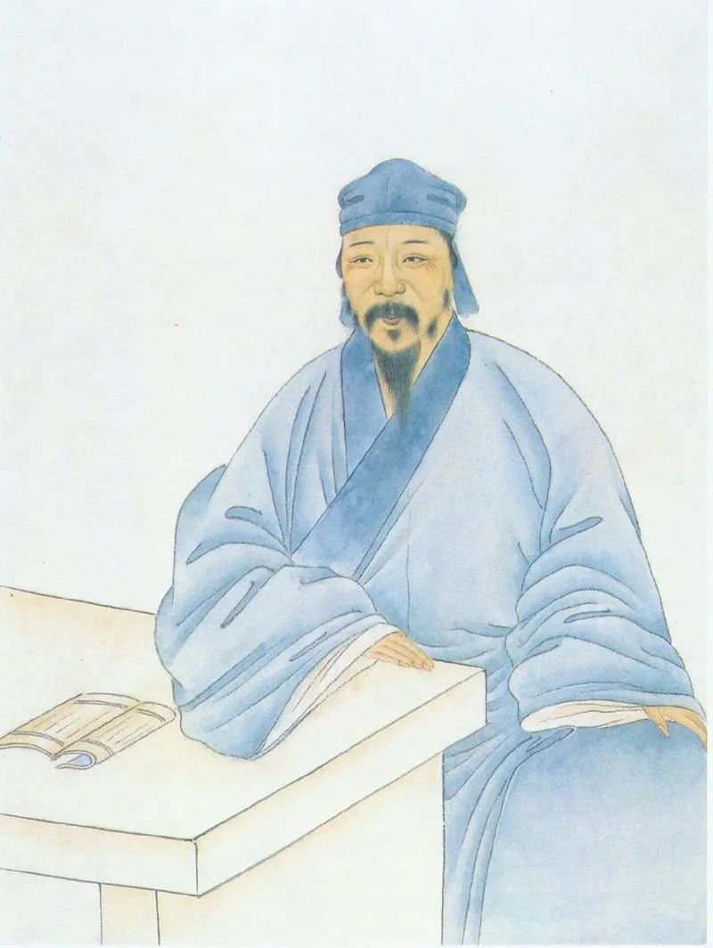 学者周瑛诞生书法家赵期颐像历史书人物坐姿宋代诗人潘阆照片书法家