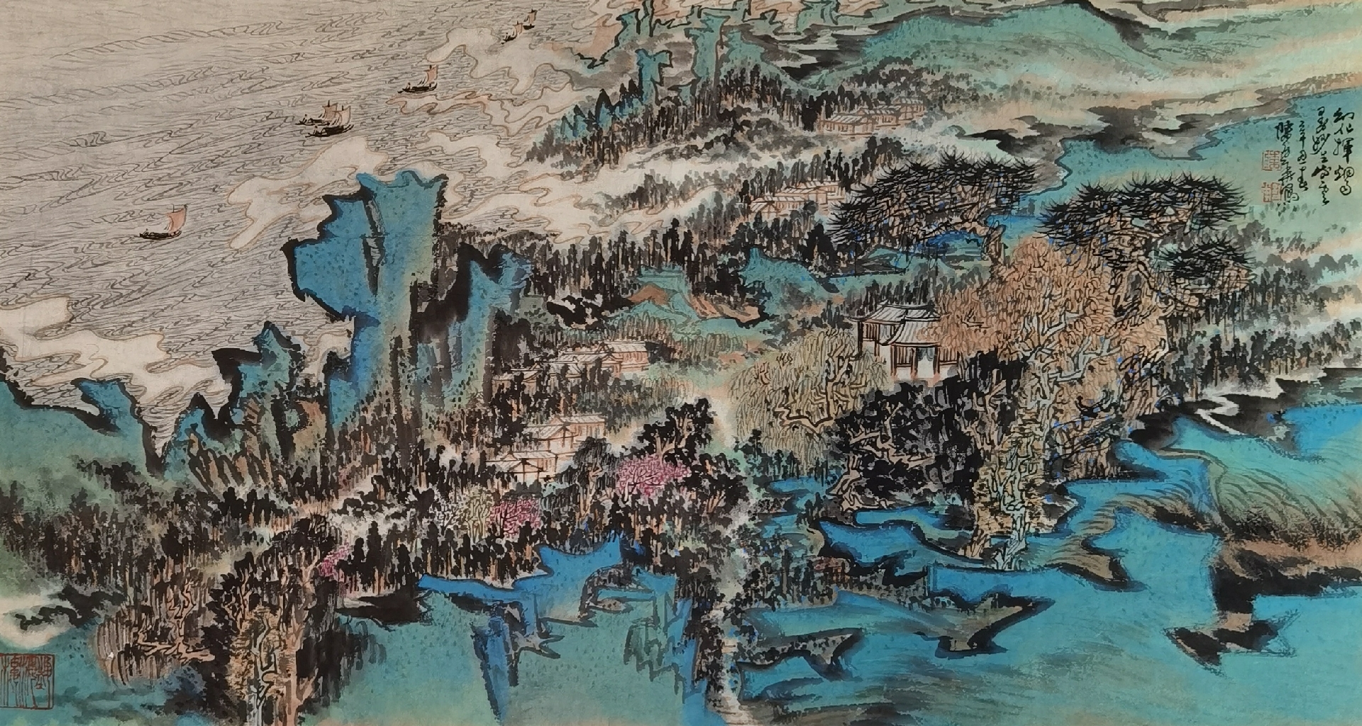 陈幼华山水画——江南水乡,如诗如画,仿佛置身于一幅绝美的山水画中.