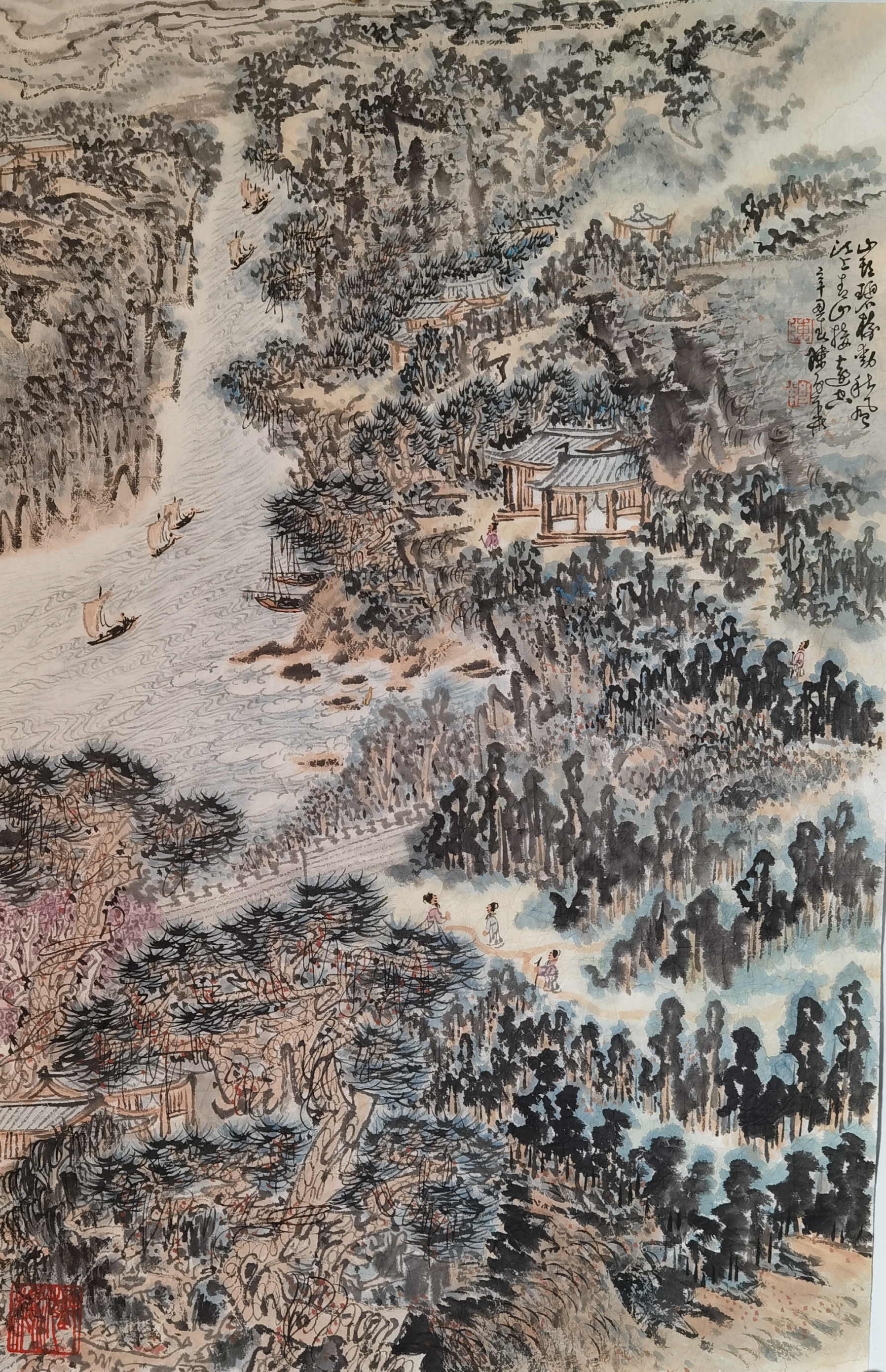 陈幼华中国画山水——山水之境  遥望那远山,黛色如眉,若隐若现于云雾