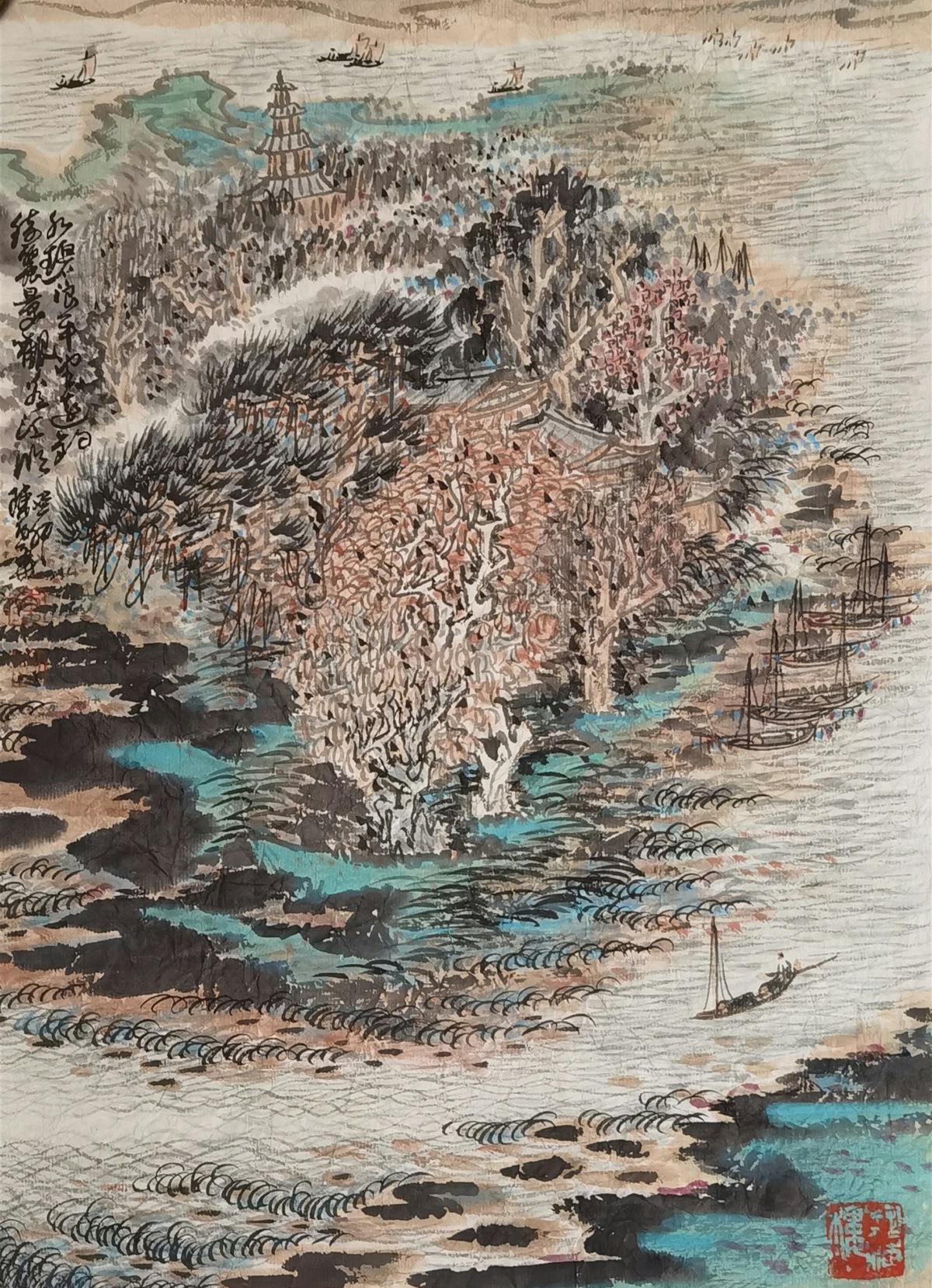 陈幼华中国画山水——山水之乐,尽在画中   这幅山水画,简直是一个