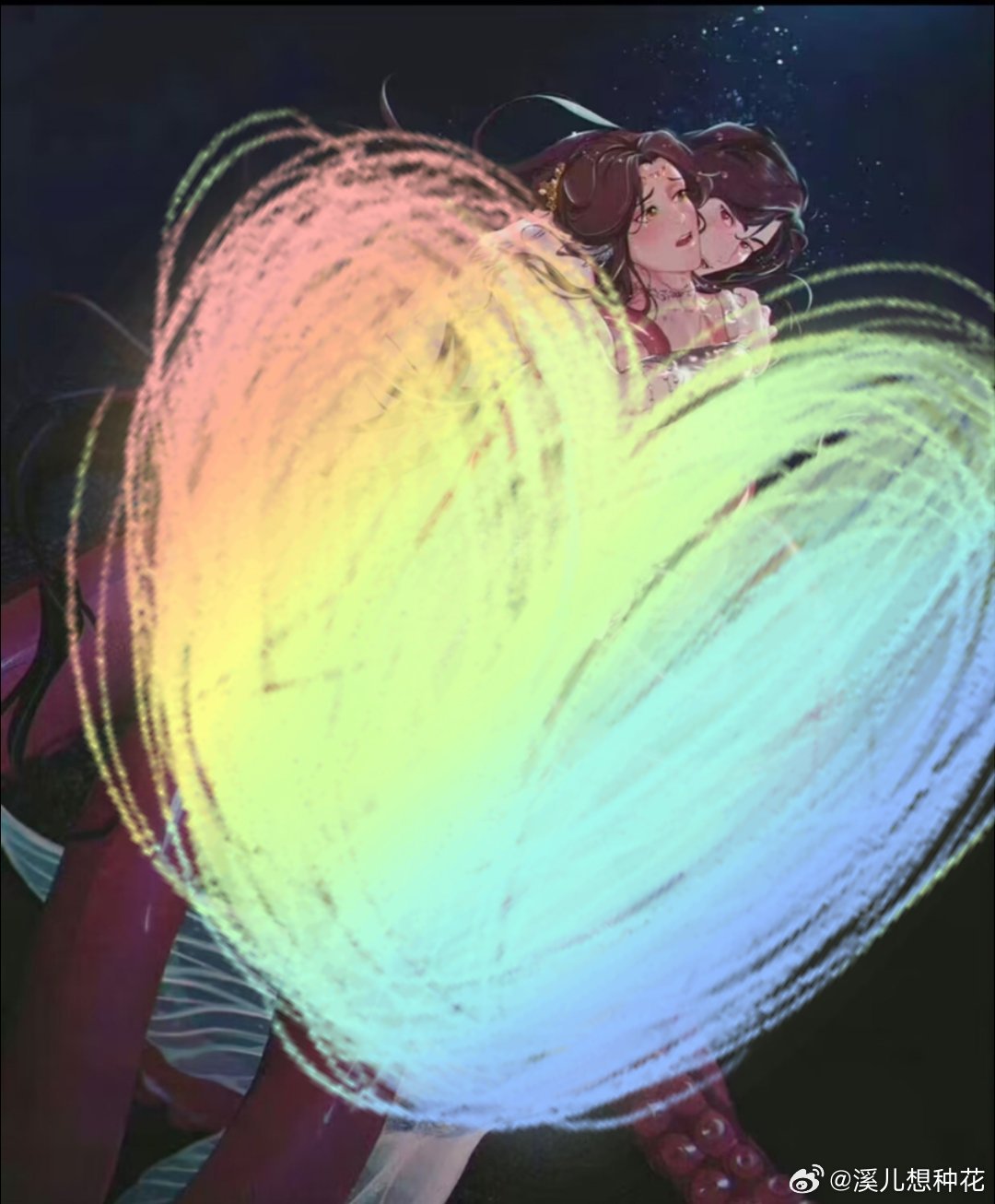 章鱼花x人鱼怜(图来源于网络,侵删致歉)#天官赐福# #花怜# #花城