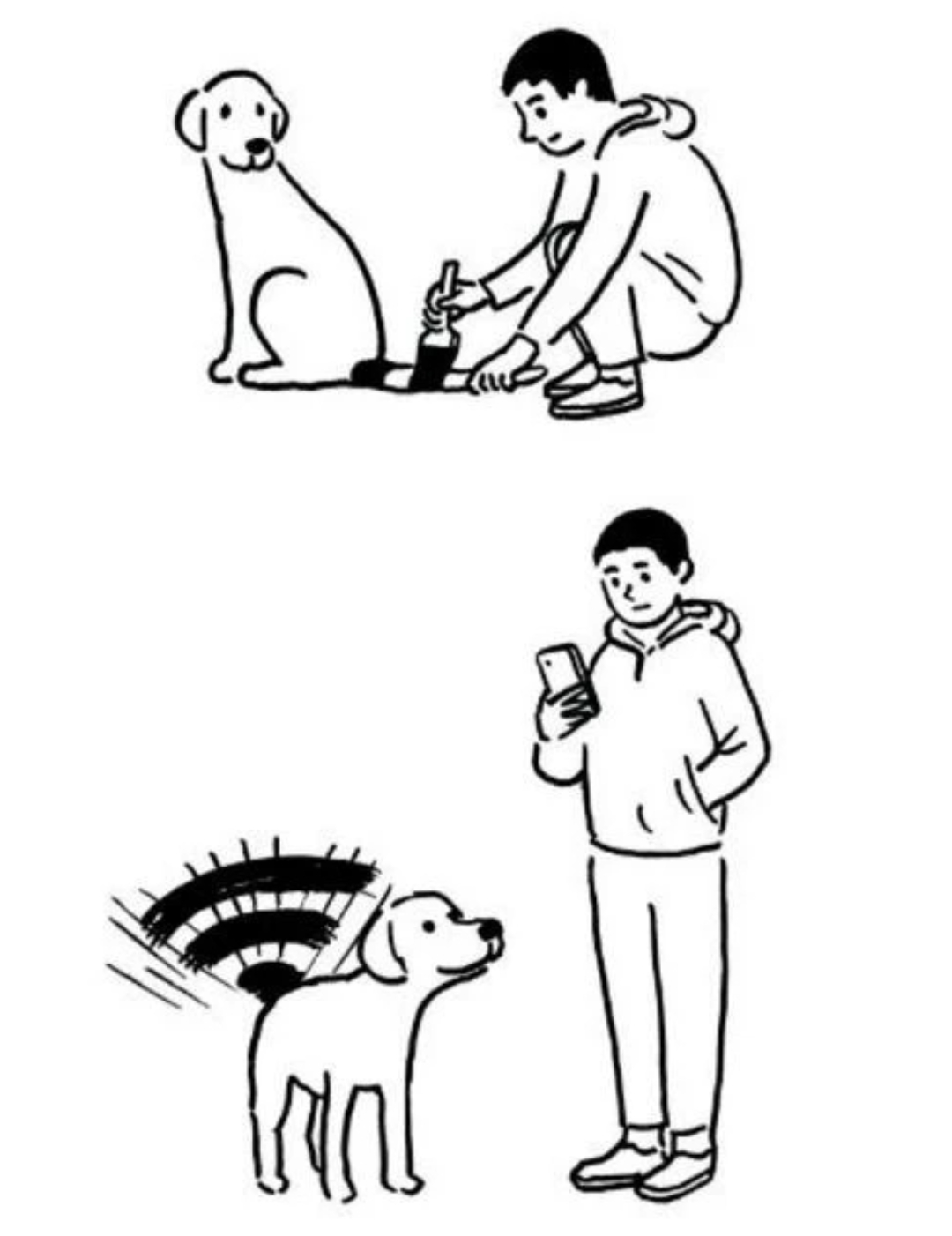 在路边遇见一只狗狗,我蹲下问它:"我下半年的桃花运会不会很旺呢?